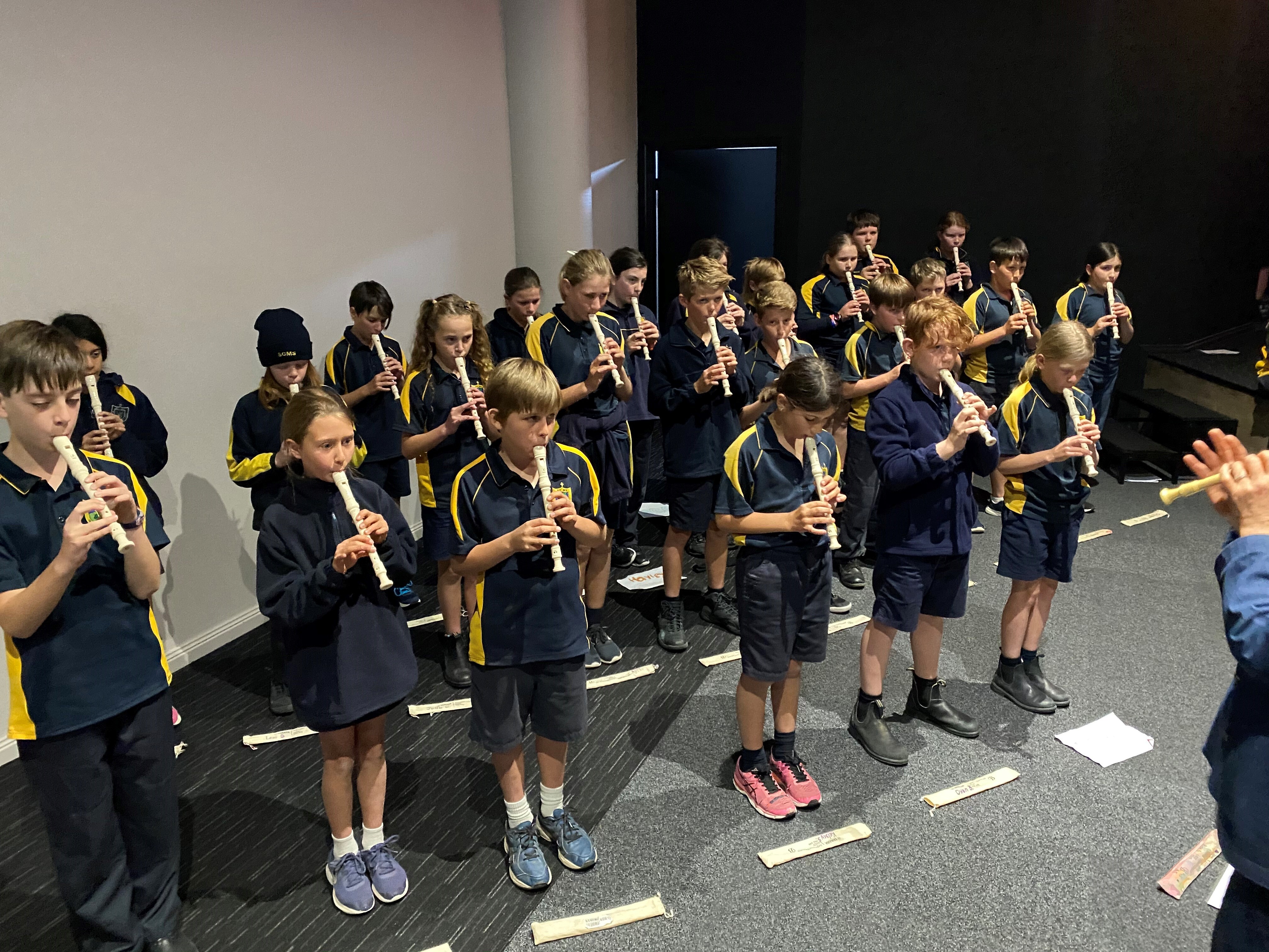 Combined Recorder Students Rehearsing for Concert.jpg